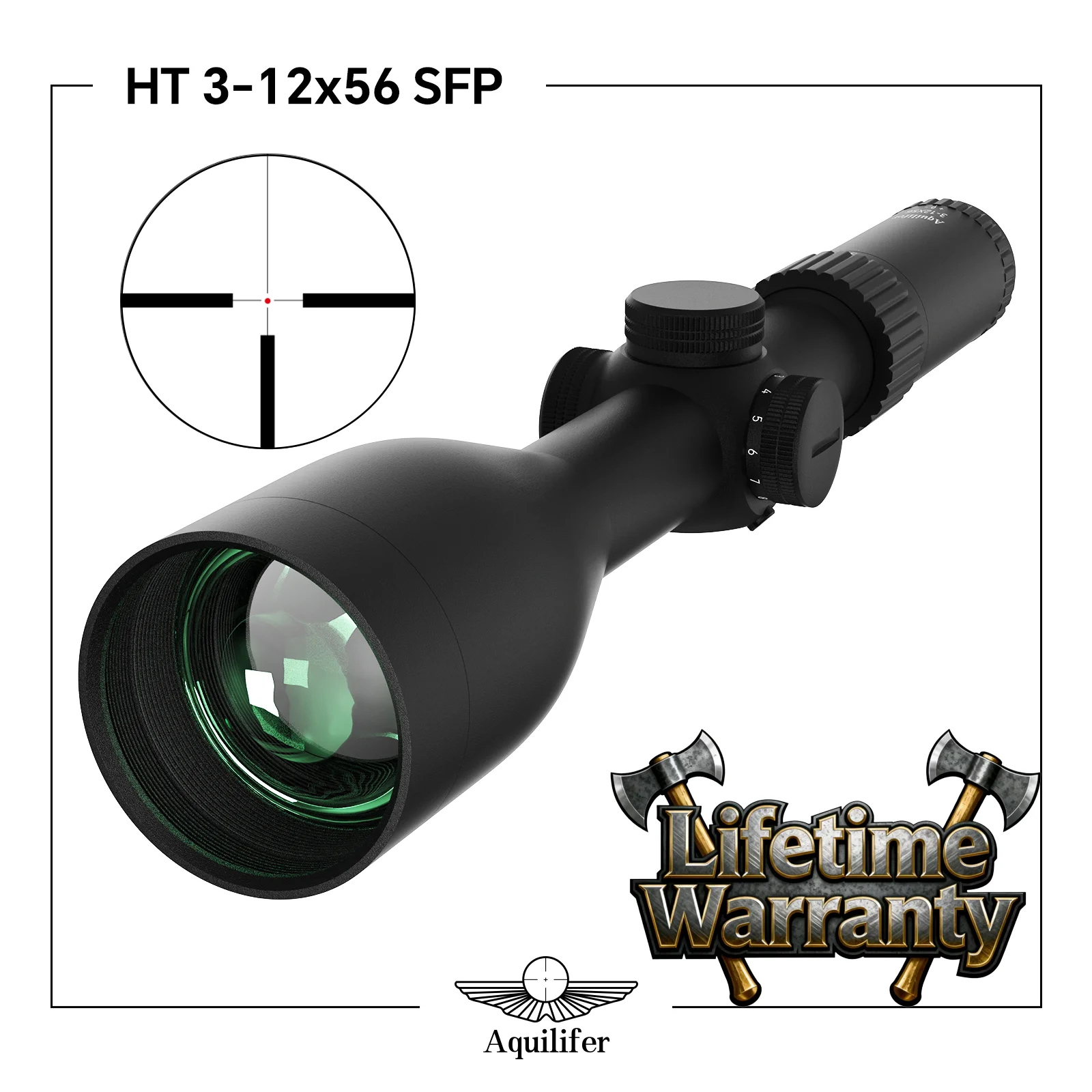 

Aquilifer 3-12x56 SFP Rifle Scope Hunting Optical for AR15 AK Hunting Shooting Gun Accessories Side Focus Red Illumination