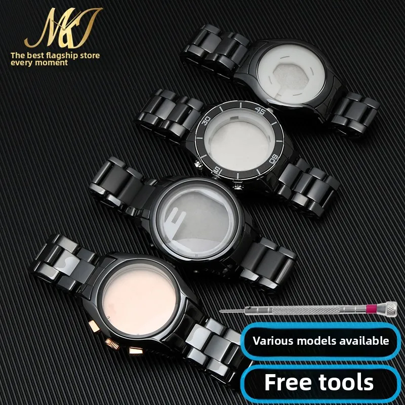 حزام ساعة سيراميك عالي الجودة لساعة أرماني AR1451 AR1452 AR1400 AR1410 AR1421 AR1440 ملحقات سوار ساعة رجالي