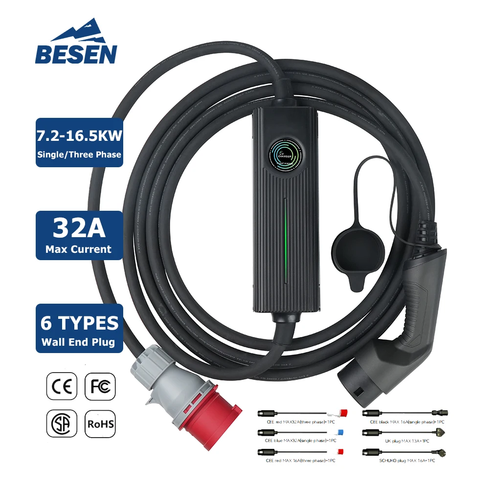 

BESEN HIGH POWER Electric Car Charging Unit PORTABLE EV CHARGER 16kW with OEM ODM SERVICE
