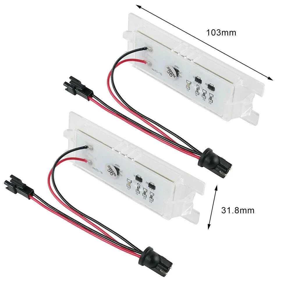 2Pcs 6000K White Canbus Error‑Free LED License Plate Lamps Plug‑and‑Play For Opel Vauxhall Astra H Corsa Zafira B Insignia A - view 5