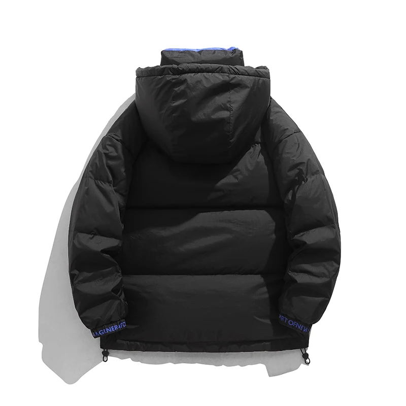 冬のファッションフード付き男性ダウンジャケット屋外快適な暖かいパーカーコート品質厚いジッパー男性服カジュアルオールマッチ