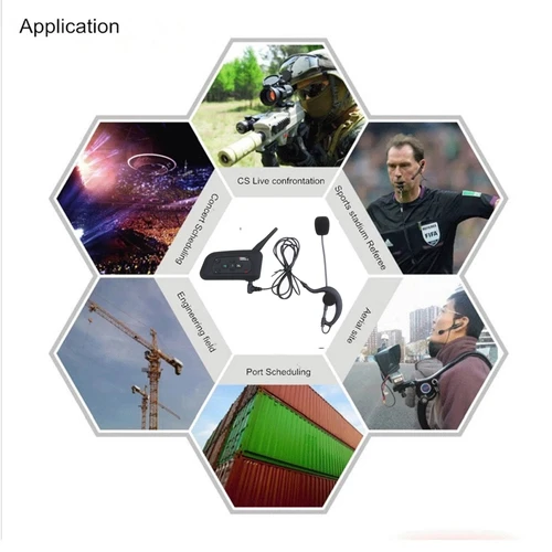 Imagen 2 del producto XINOWY V6C 1200M árbitro intercomunicador auriculares 2-6 grupos comunicación Bluetooth entre árbitros de fútbol balonmano