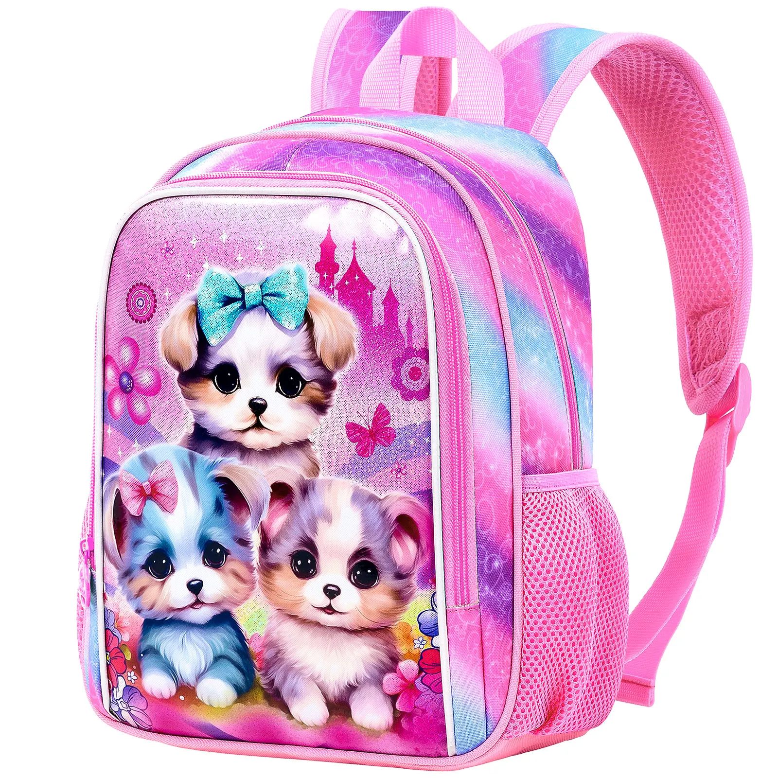 

Toddler Backpack for Girls, 13" Cute Kids Preschool Bookbag-Dog Pink