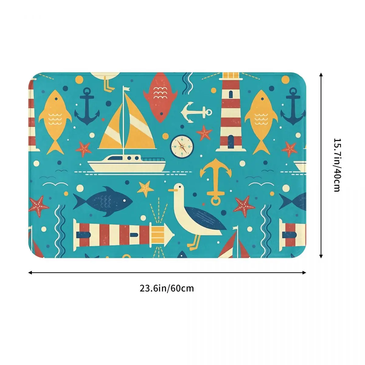 Anchor Non-slip Doormat Bath Mat Seagull Lighthouse Fish Hallway Carpet Welcome Rug Bedroom Decorative