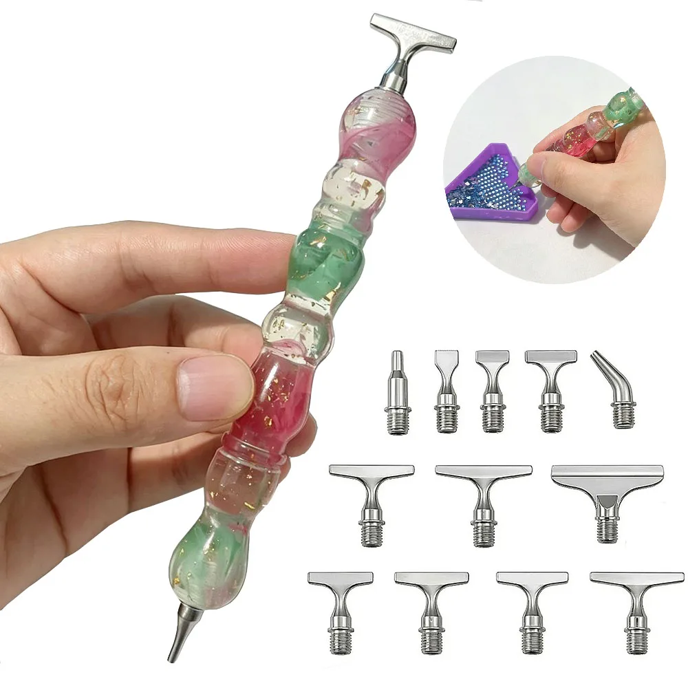 New Summer Coolness Diamond Painting Pen Metal Screw Thread Pen Tips Diamond Embroidery Threaded Dot Drill Pen Tool Accessories