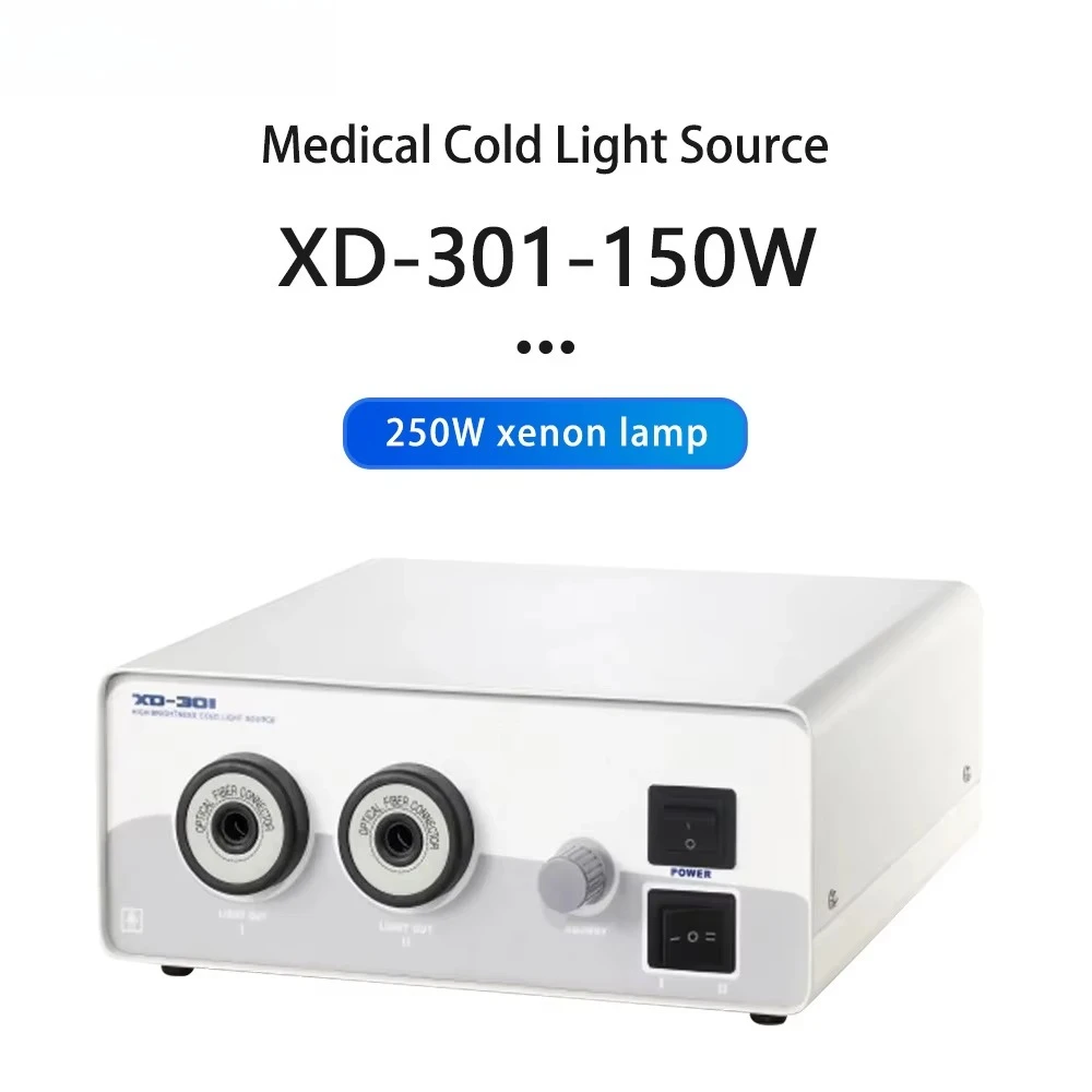 150W 250W Medical Halogen Dual Holes Fiber Optic Endoscope Cold Light Source /light Source Cable for ENT Microscope Examination