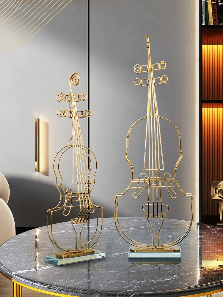 

Modern Luxury Violin Model Metal Ornaments Metal Statue Crafts Porch TV Cabinet Living Room Home Decoration Office Furnishings