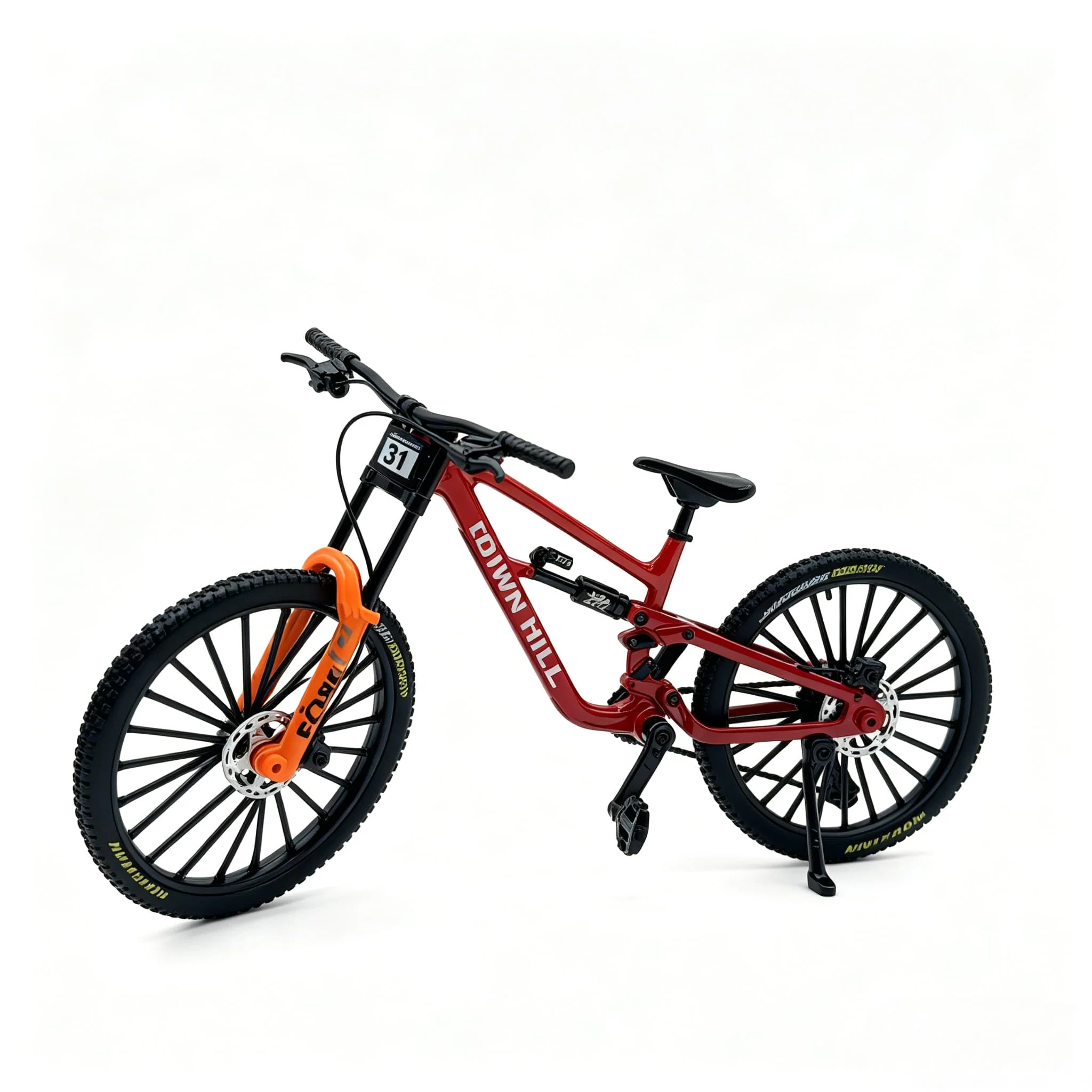 AliExpress NONE 1:8Scale Alloy Downhill Mountain Bike Model, Realistic Full Suspension Bicycle Replica with Movable Wheels, Mini Diecast Bike To