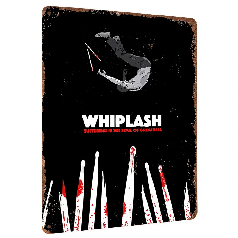 Whiplash Movie Poster Metal Wall Art Suffering Is The Soul Of Greatness Decor For Home Office