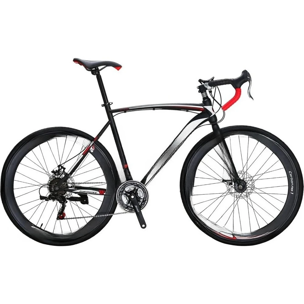 Bicicleta de carretera personalizada, bicicleta de 21 velocidades con freno de disco, ruedas 700C, bicicletas de carretera para hombres o mujeres, marco de 49cm/54cm para ciclismo de adultos
