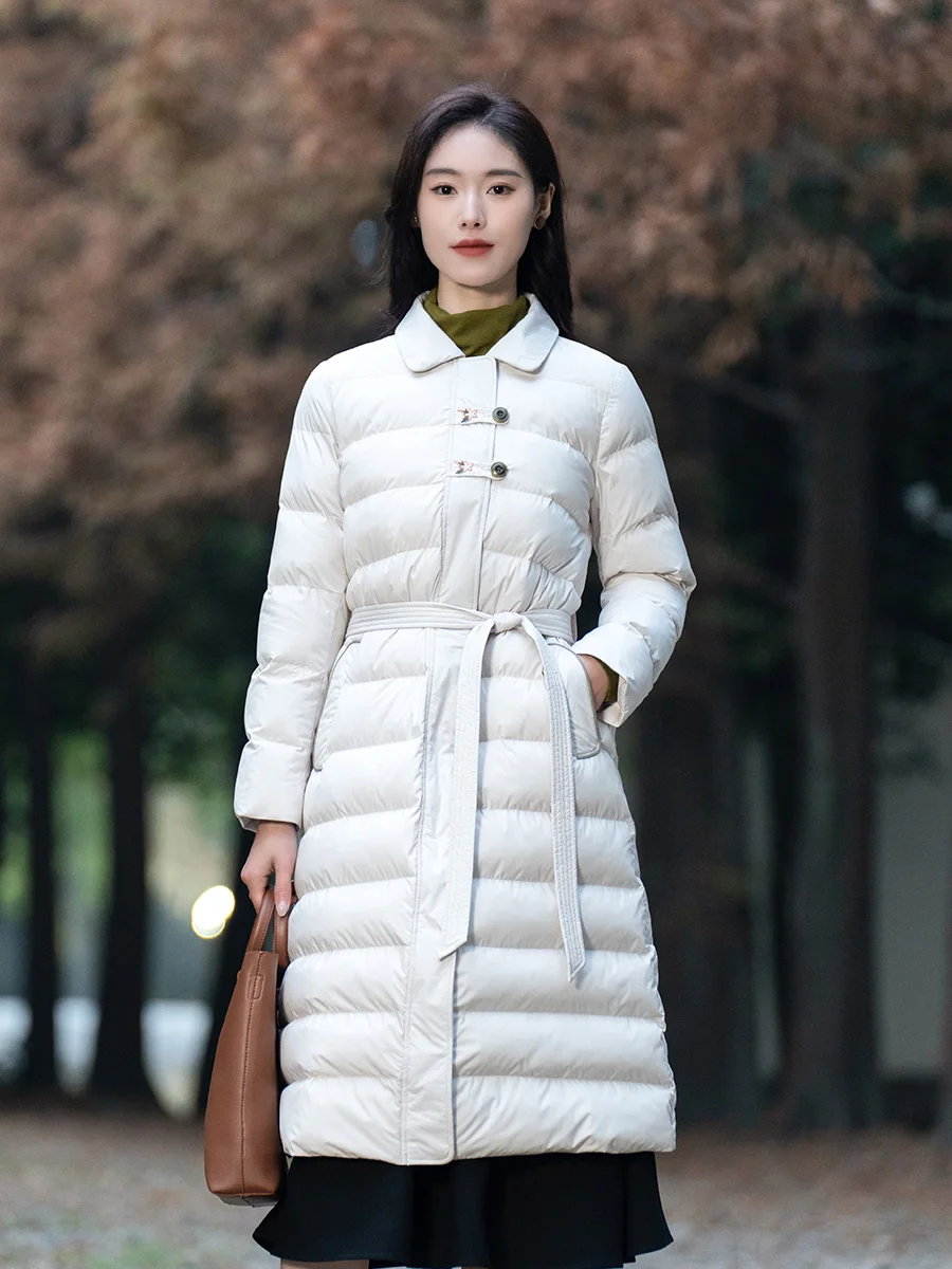 

Embroidered Cotton Jaet Women's Mid-Length down Cotton Coat Winter New Sle Floral Patterned Thiened Zipper Closure Oute...