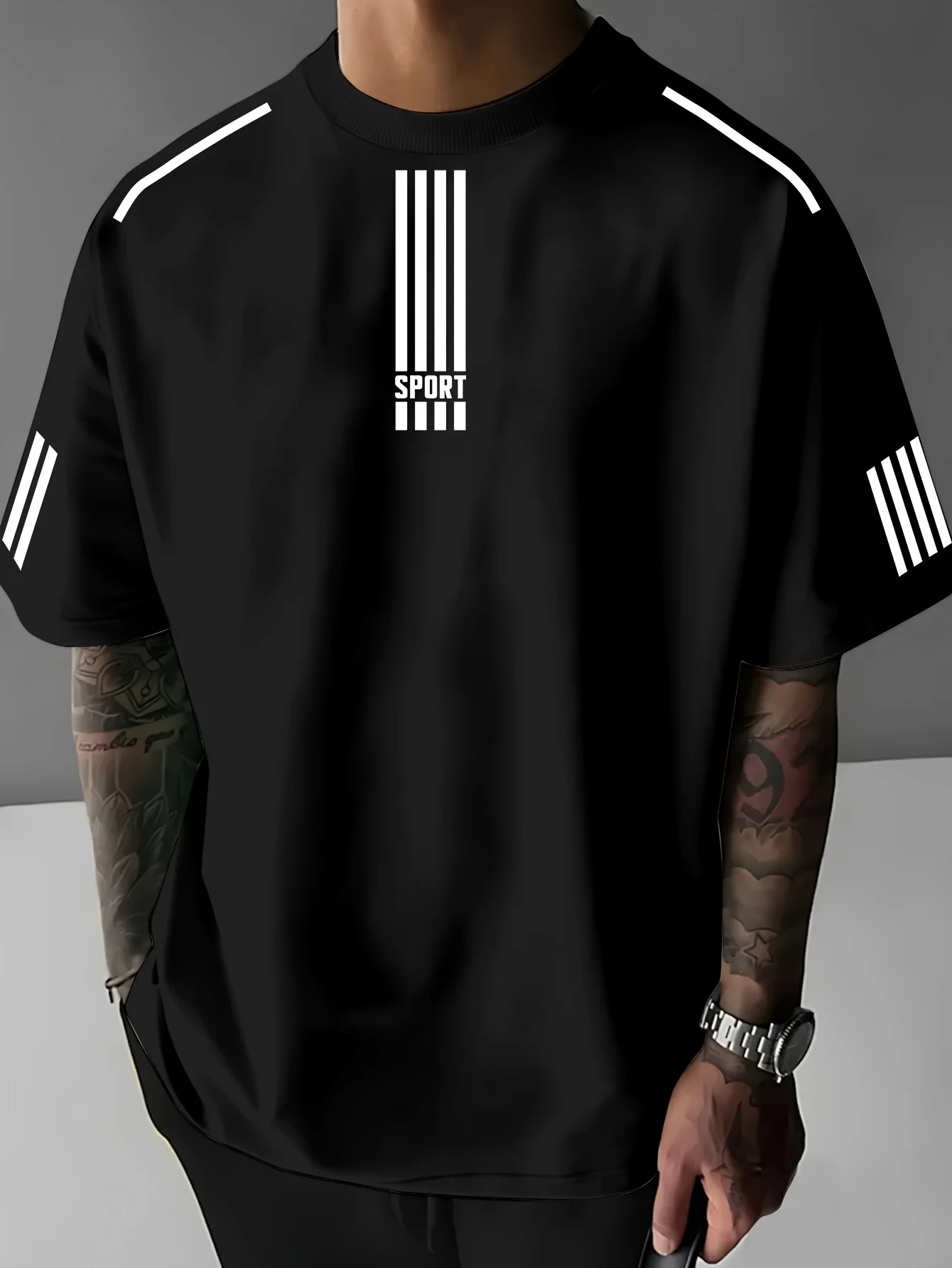 

2025-26 Summer New Short Sleeved Men's Running Sports Casual Elastic Half Sleeved Top Men's Breathable Quick Drying T-shirt