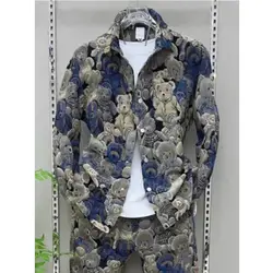 Men's Casual Pants Sports Jacket Fashionable Teddy Bear Jacket Trendy and Versatile Couple Style Set