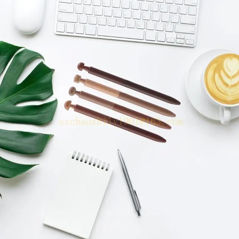 62ka 4pcs twist acción gel pluma 0.5 mm dibujos animados gel pan para estudiantes para adultos escritos