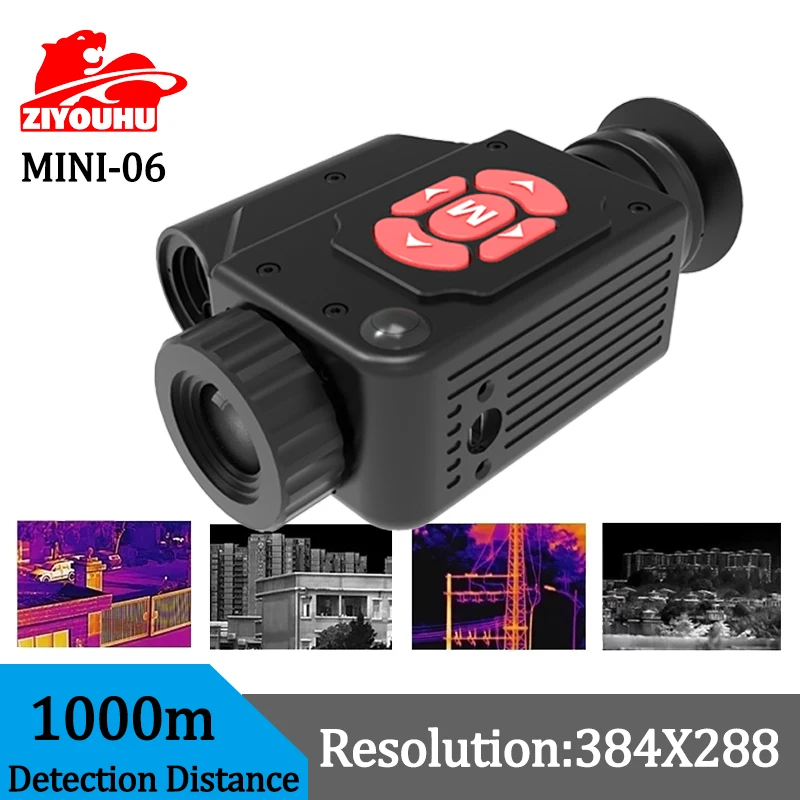 ZIYOUHU Caza Thermal Imager MINI-06 384*288 Pixel with 800M Rangefinder Head Mounted Thermal Night Vision Camera for Hunting