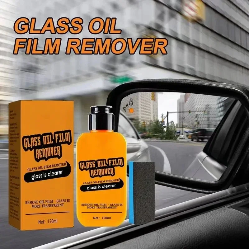 Glass Oil Film Remover For Car Home Water Spot Remover Kit With Sponge Window Film  Glass Stripper Windshield For