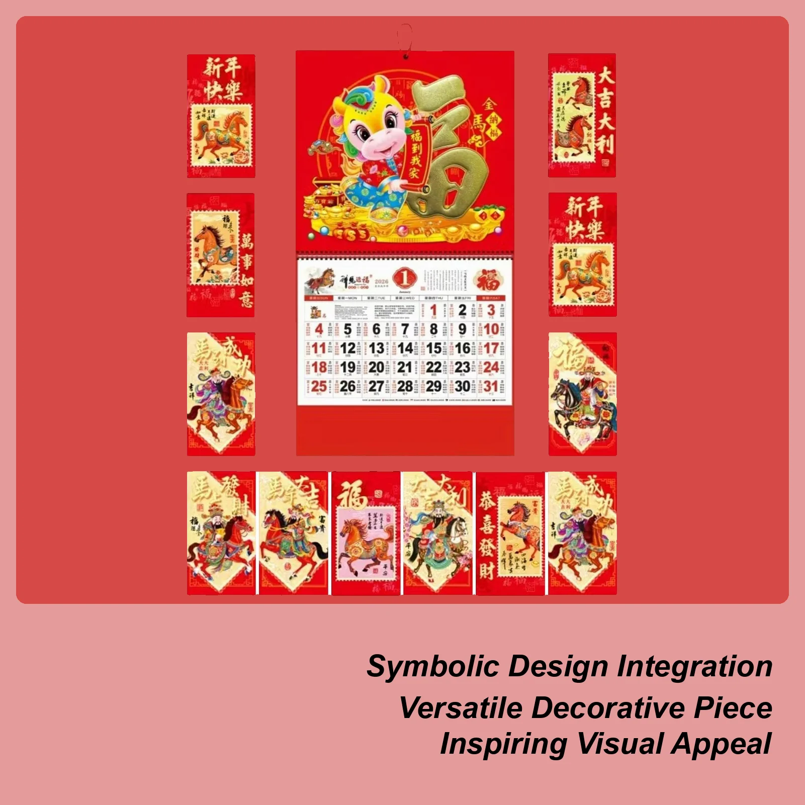 

Horse Year Calendar Schedule Management Planner 12 Month Calendar Wall Mount For Dining Room Living Room Bedroom Study Dorm Kids