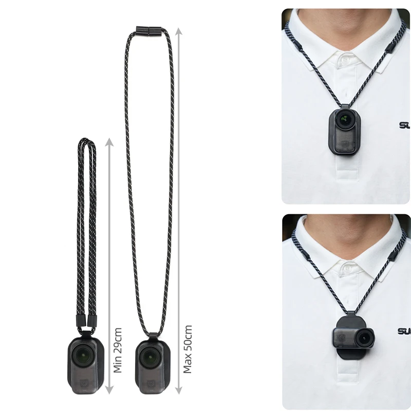 For DJI Osmo Nano Adjustable Neck Strap Mount Magnetic Camera Mount Neck Lanyard for Insta360 GO 3S/GO 3/MIC Camera Accessories