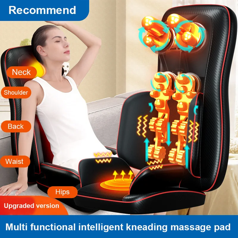 Intelligentes Ganzkörper-Massagepad, Werkzeug für Nacken, Taille, Vibration, Shiatsu-Wärme, Kneten, Massagestuhl, Kissen für den Einsatz im Auto und Heimbüro