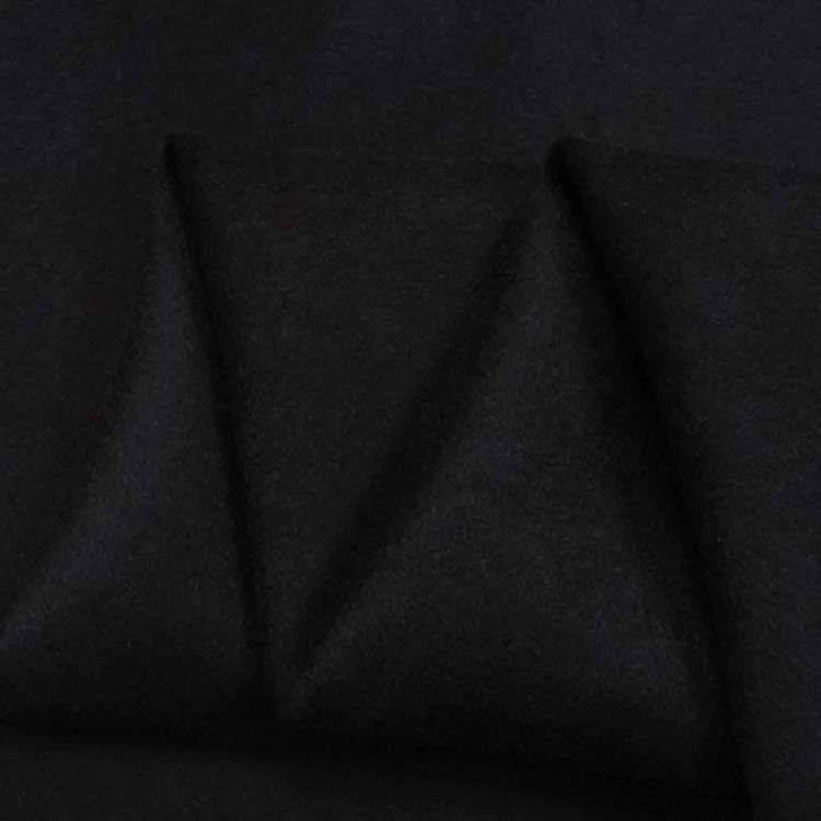 Black wool fabric cashmere fabric 600g/meter middle thickness warm and smooth,WF270