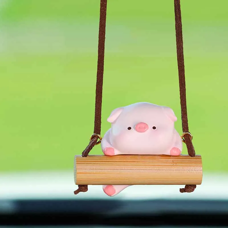 New Super Cute 3D Three-dimensional Small Animal Swings Car Pendant Creative Rear-view Mirror Pendant Car Interior Accessories