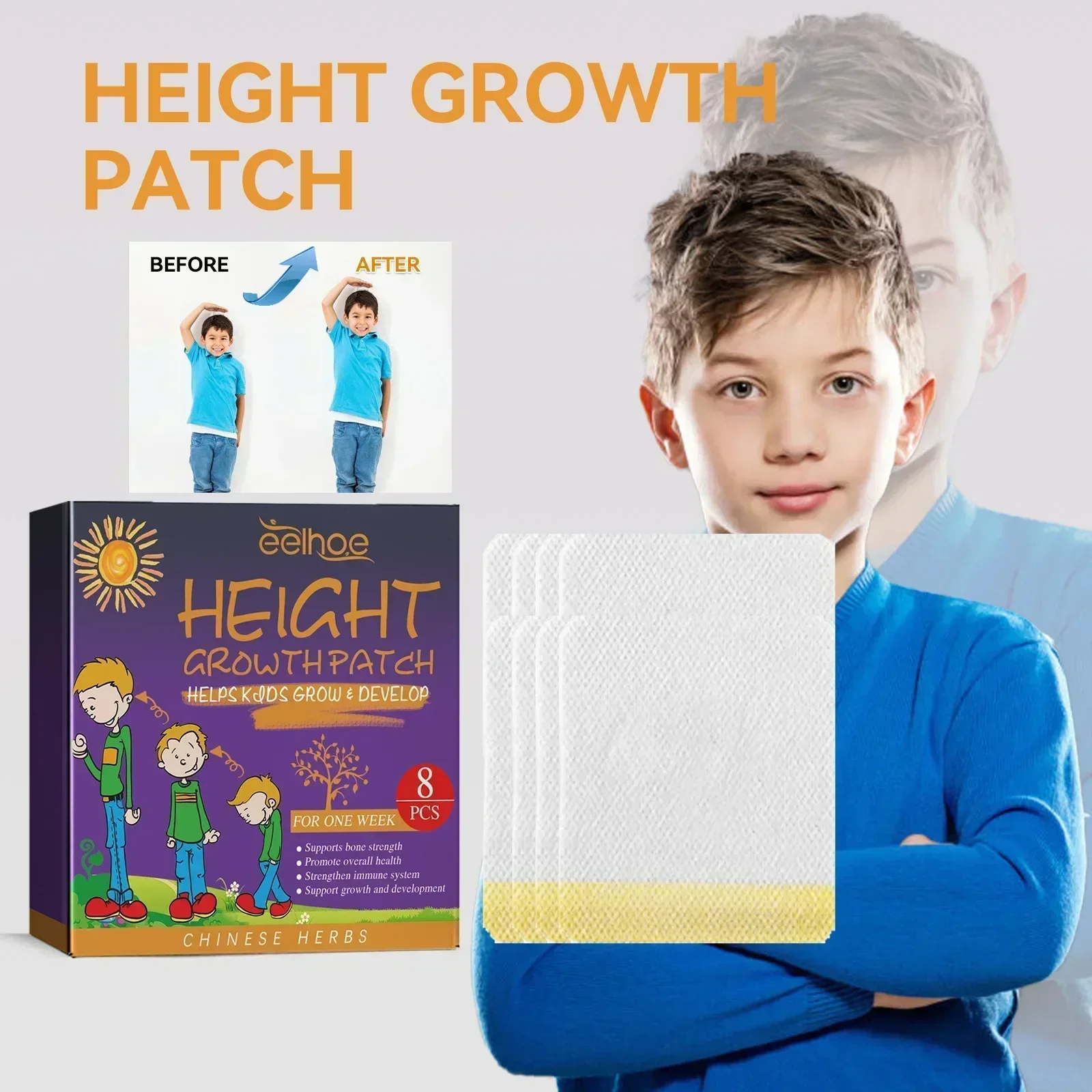 Children's height increasing foot patch Children's Body Promoting Patch for  Body Height Increase Plantar Acupoint Massage Patch