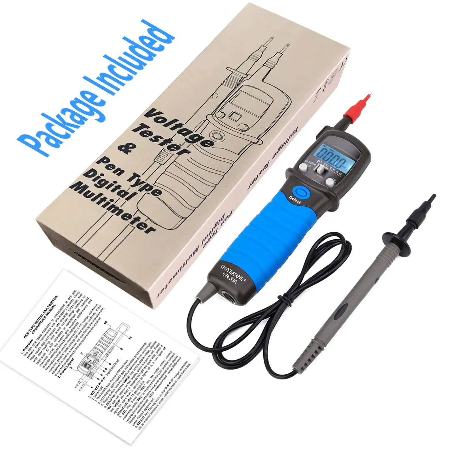 HP-38A 2 POLE Voltage TESTER with LCD Display, Auto HOLD TESTING Data Monitoring, Automatically Keep Measurement,  LCD Display