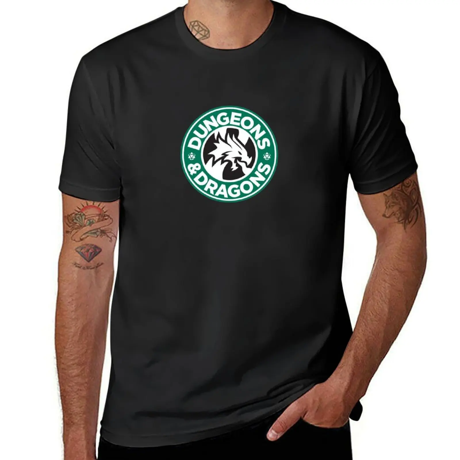 

DND Coffee Logo T-Shirt hippie clothes boys whites Men's cotton t-shirt