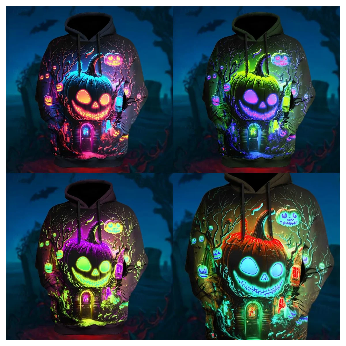

Halloween Men's Graphic Hoodie cute Pumpkin Prints Classic Casual 3D Pullover Holiday Going Out Hoodies Style Long Sleeve Hooded