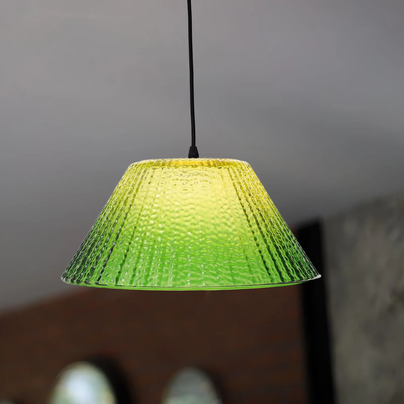 Decorative Gradient Glass Lamp Shade Replacement 35Mm Diameter for E27 Pendant Desk Floor Torchiere Lamps Retro Pleated Soft