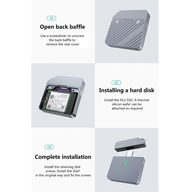 محول SSD نحيف M.2 | اتصال من النوع C | توافق سهل