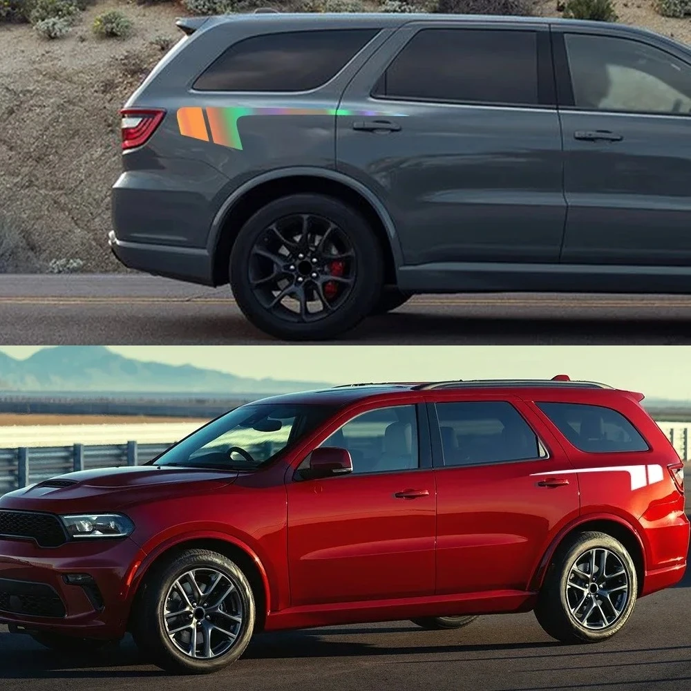 2PCS Car Door Side Stickers Vinyl Decals Waterproof PVC Creative Auto Body Decoration Stickers Accessories For Dodge Durango