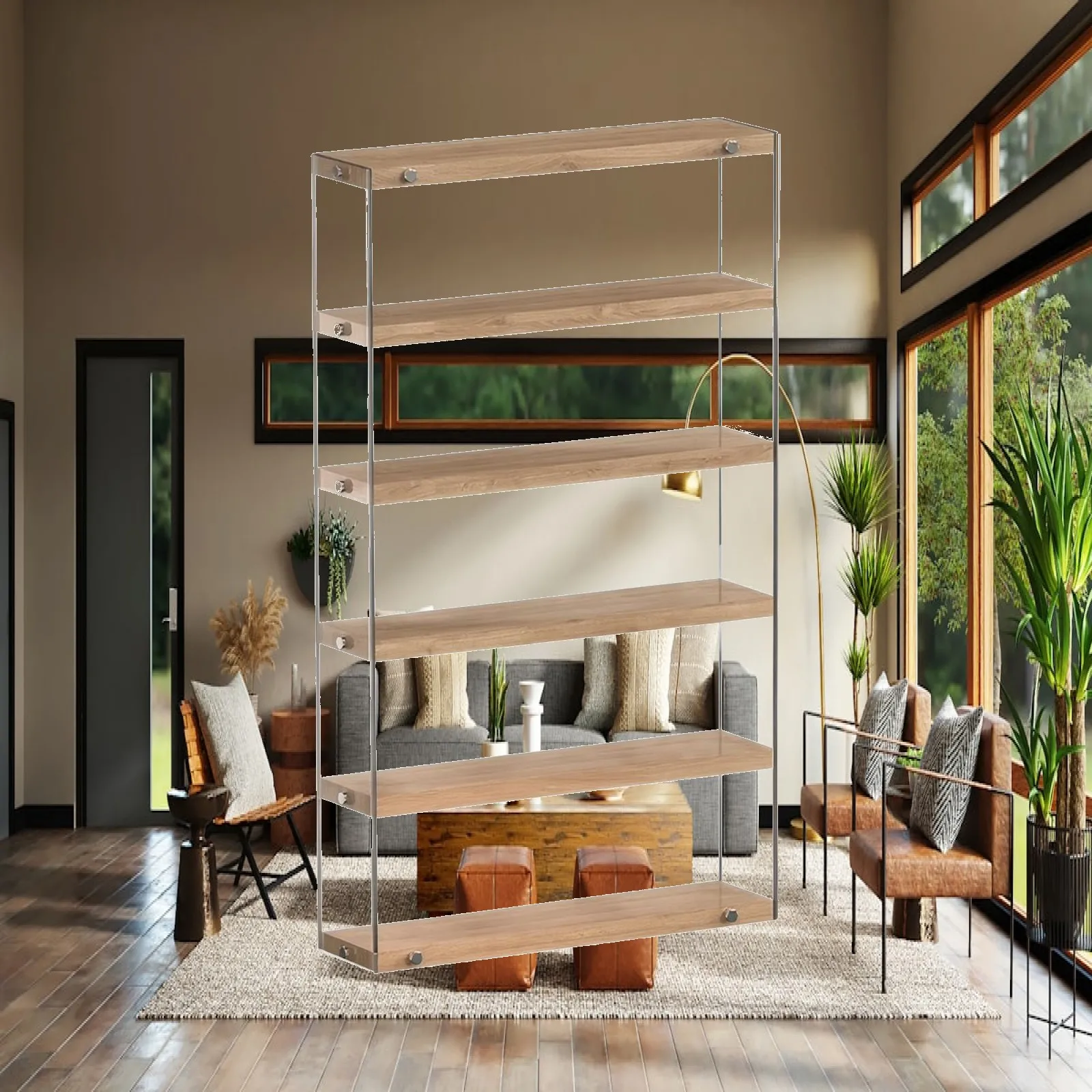 Acrylic Showcase Multi-Tiered Tabletop Display Cabinet with Dust Lid Blind Box Figure Display Case Modern for Collectors, Desk