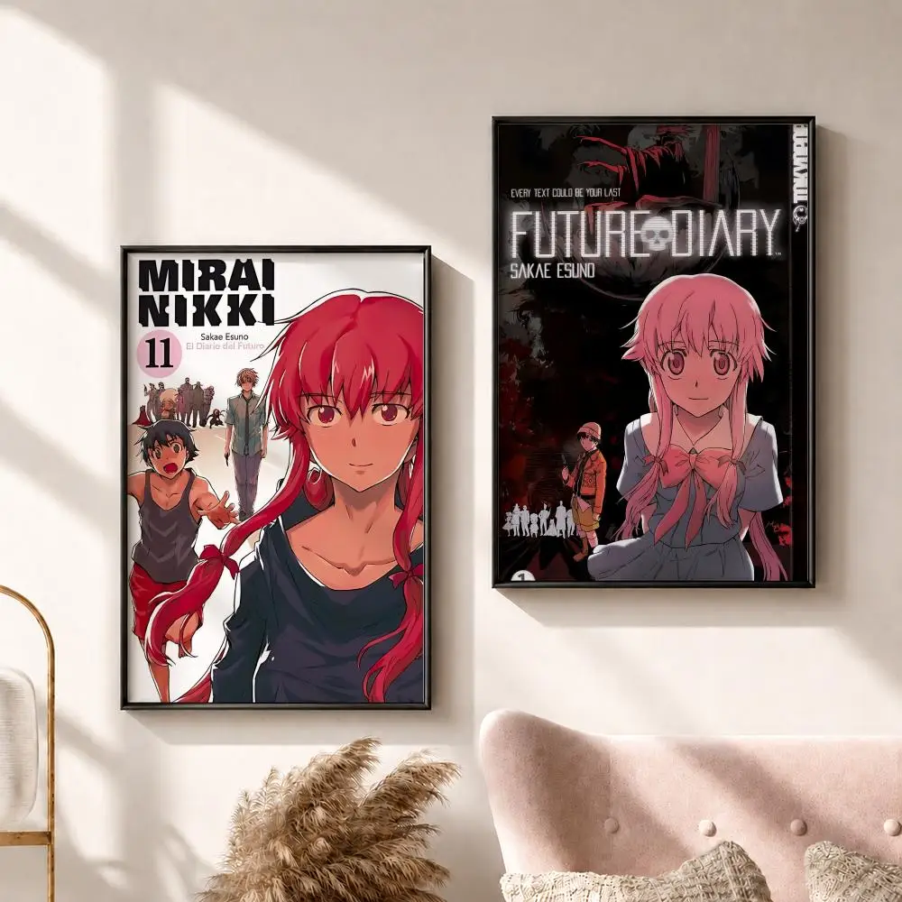 Anime Figure Mirai Nikki The Future Diary Poster HD Peel and Stick Waterproof Poster for Bedroom Office Dorm Decor view 3