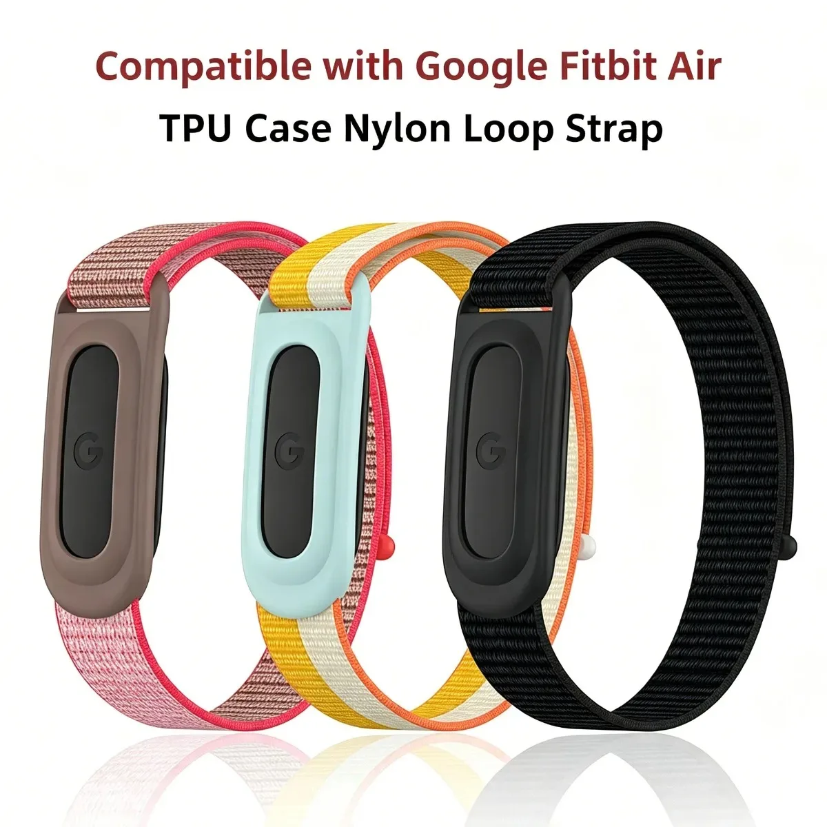 Suitable for Google Fitbit Air Bracelet Strap Portable TPU Protective Shell Nylon Hook and Loop Strap Gift