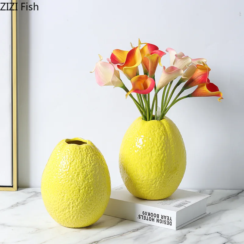 Fruit Shaped Ceramic Vase Ornaments Desktop Floral Organ Hydroponic Vases Flower Arrangement Decorative Vase Dried Flower Vases