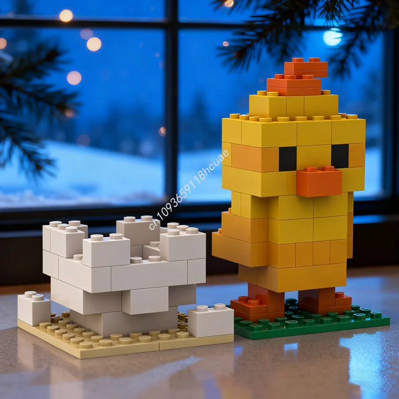 84 قطعة MOC البطة الكلاسيكية نموذج اللبنات العمارة تجميع هدية الكريسماس DIY بها بنفسك فكرة إبداعية لعبة الطوب عيد ميلاد