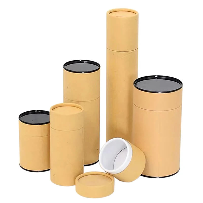 End Round Flower Tube Wedding Cylinder Box With Logo Custom Printed Paper Cardboard Tea Composite Cans