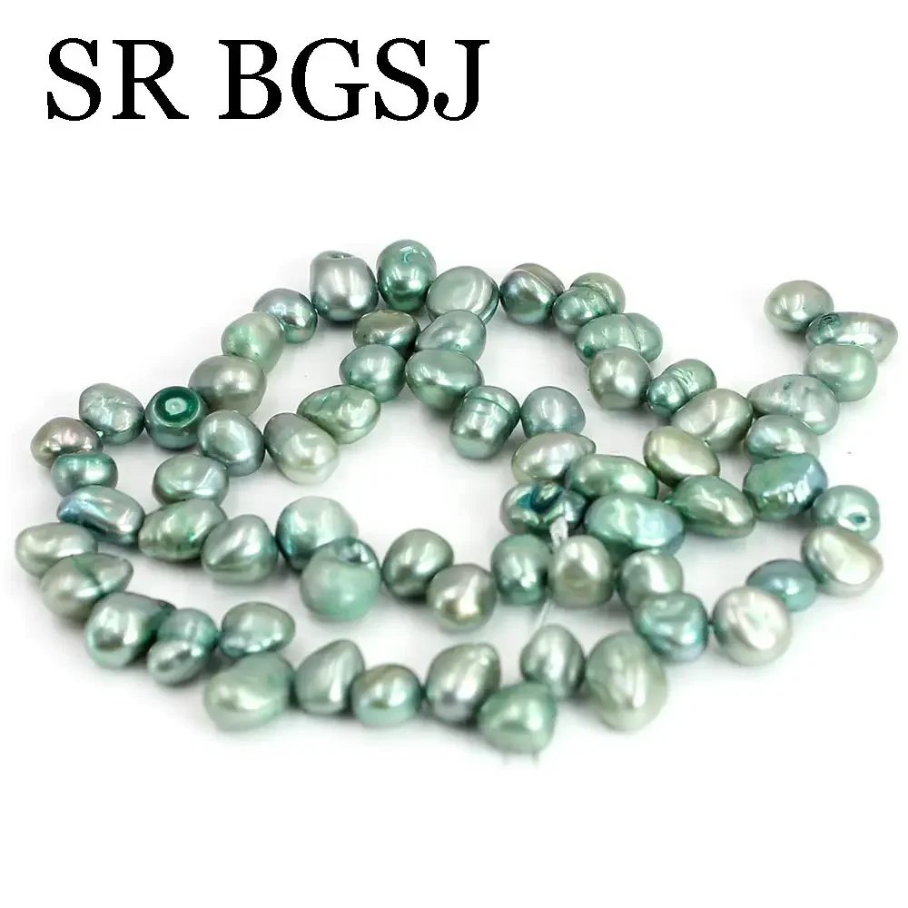 7-8mm Green Button Reborn Natural Freshwater Pearls Beads Baroque Loose Perles For DIY Craft Jewelry Making 14