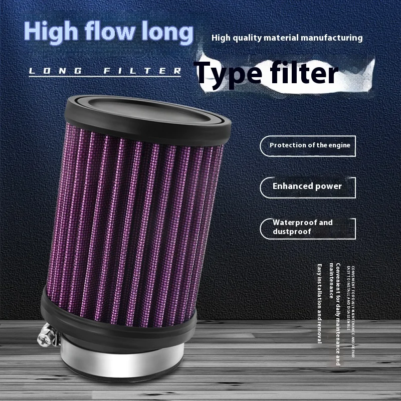 

Motorcycle Air Filter Carburetor Air Filter High Flow Long Filter Accessories Stainless Steel Commonly Used Electric Motorcycles