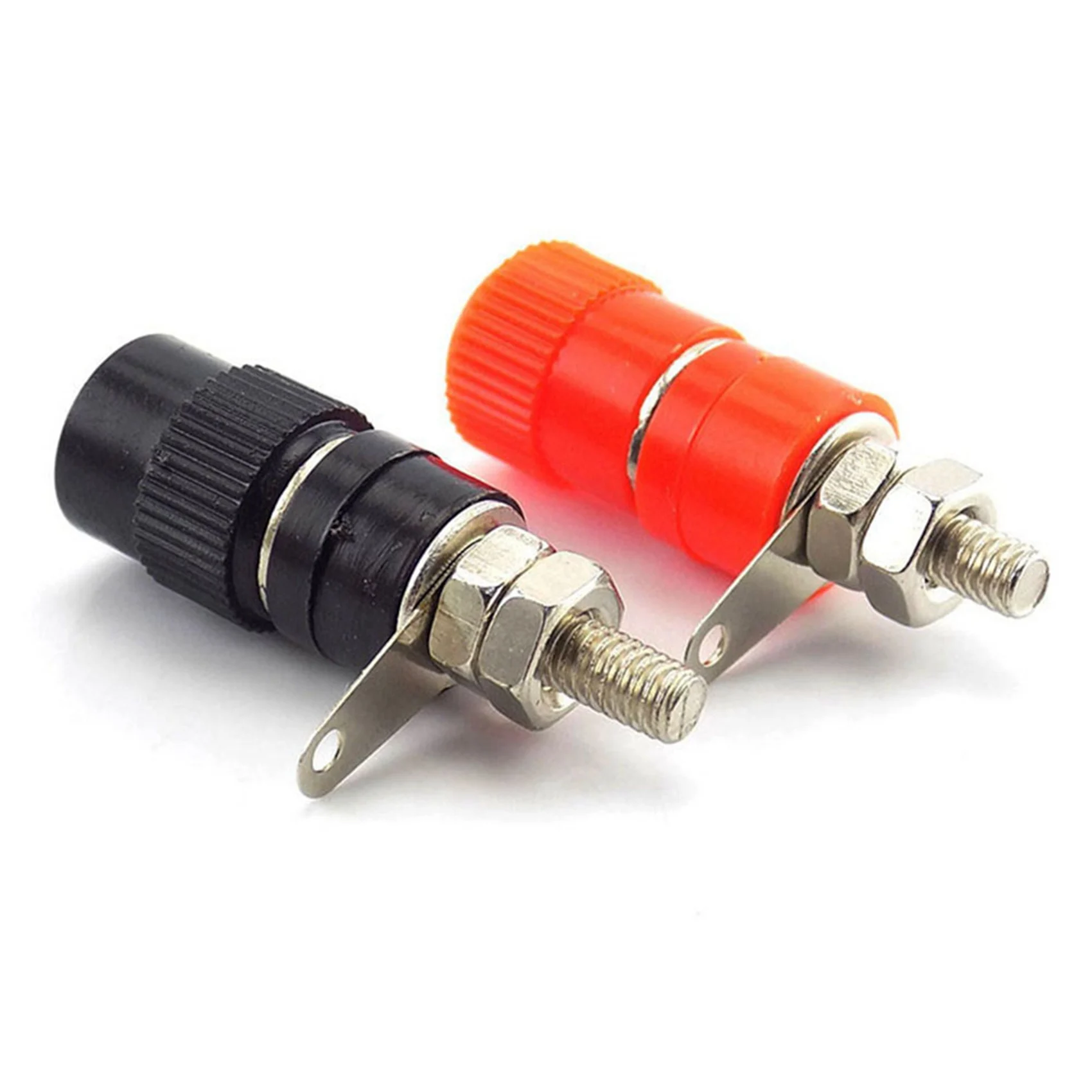 【NOW SAVE】10X Banana Plugs Socket Connector Nickel Plated Binding Post Nut Banana Plug Jack Connector