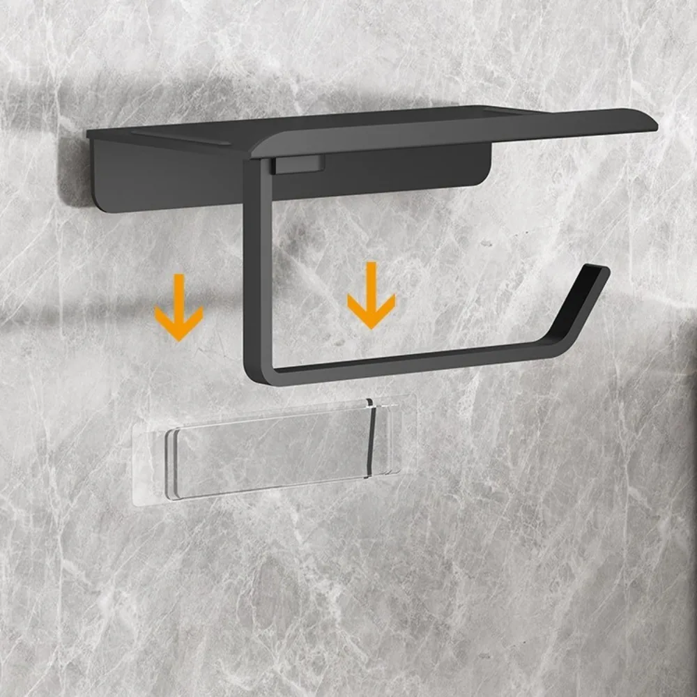Wall Mounted Toilet Paper Holder No Drill Self Adhesive Toilet Roll Holder for Bathroom Tissue Storage Rack Toilet Accessories