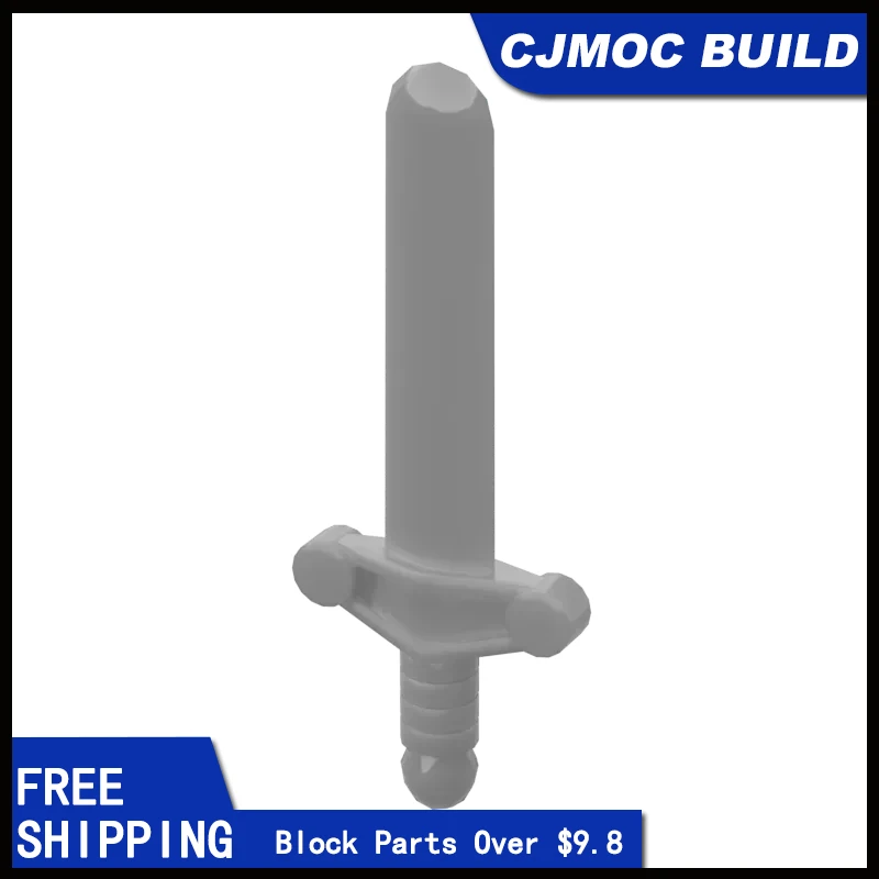 

10PCS Assembles Particles 76764 Rib Handle Round Head Sword Mini Bricks Building Blocks DIY Replaceable Parts Toys For Collector