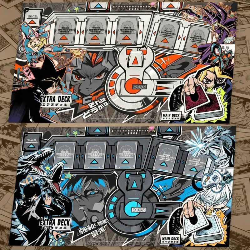 600x350mm for Yu-Gi-Oh! Duel Playmat Yugi Muto Seto Kaiba Dark Magician Girl Blue Eyes White Dragon Single Rubber Game Card Pad