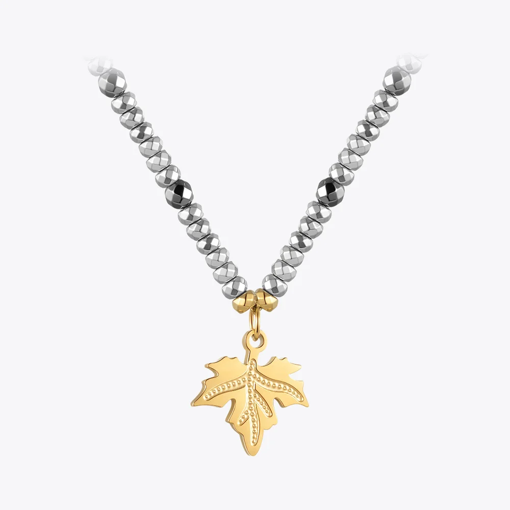 ENFASHION Kpop Maple Leaf Necklace For Women's Stainless Steel Necklaces 18K Gold Plated Collares Jewelry Birthday Party P223304