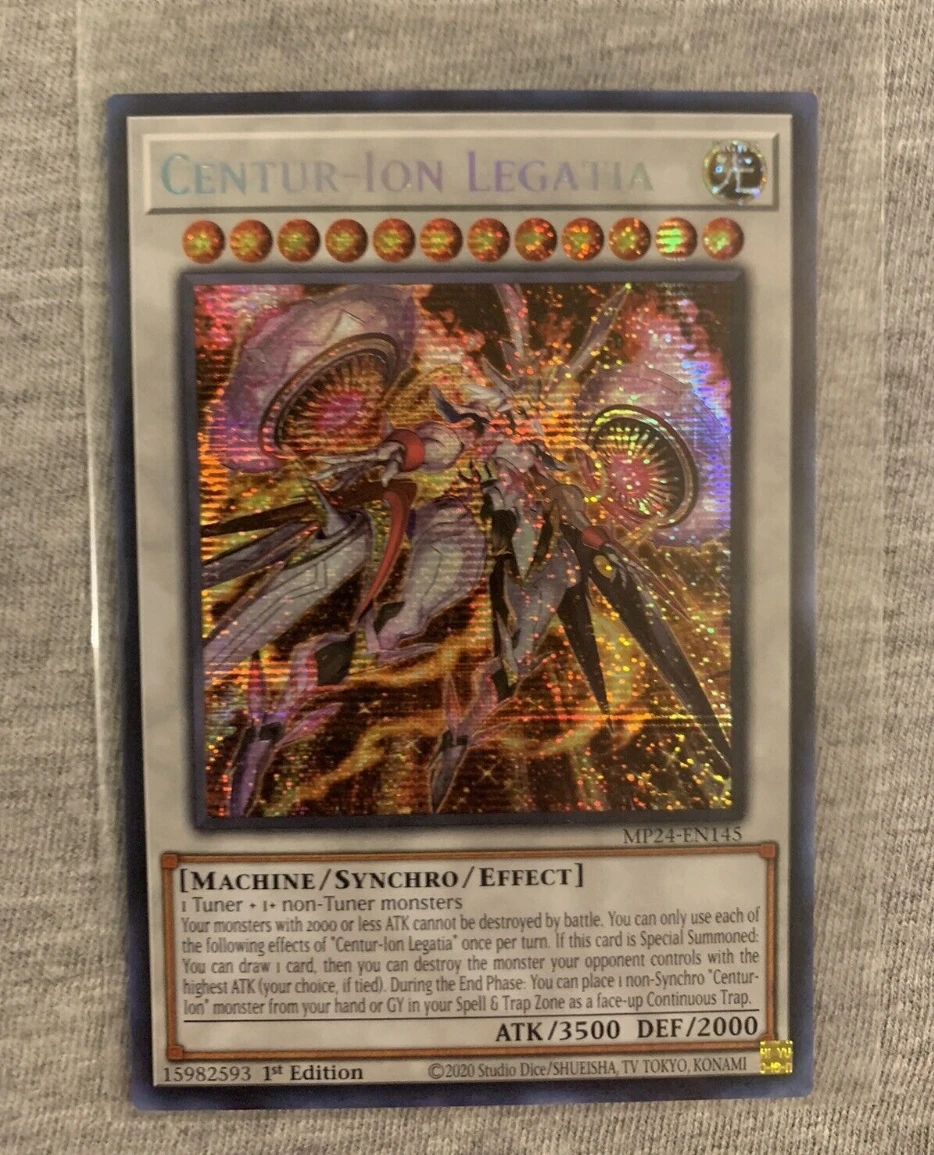 Yugioh KONAMI Duel Monsters TCG MP24-EN145 Centur-Ion Legatia Secret Rare English 1st Edition Collection Mint Card