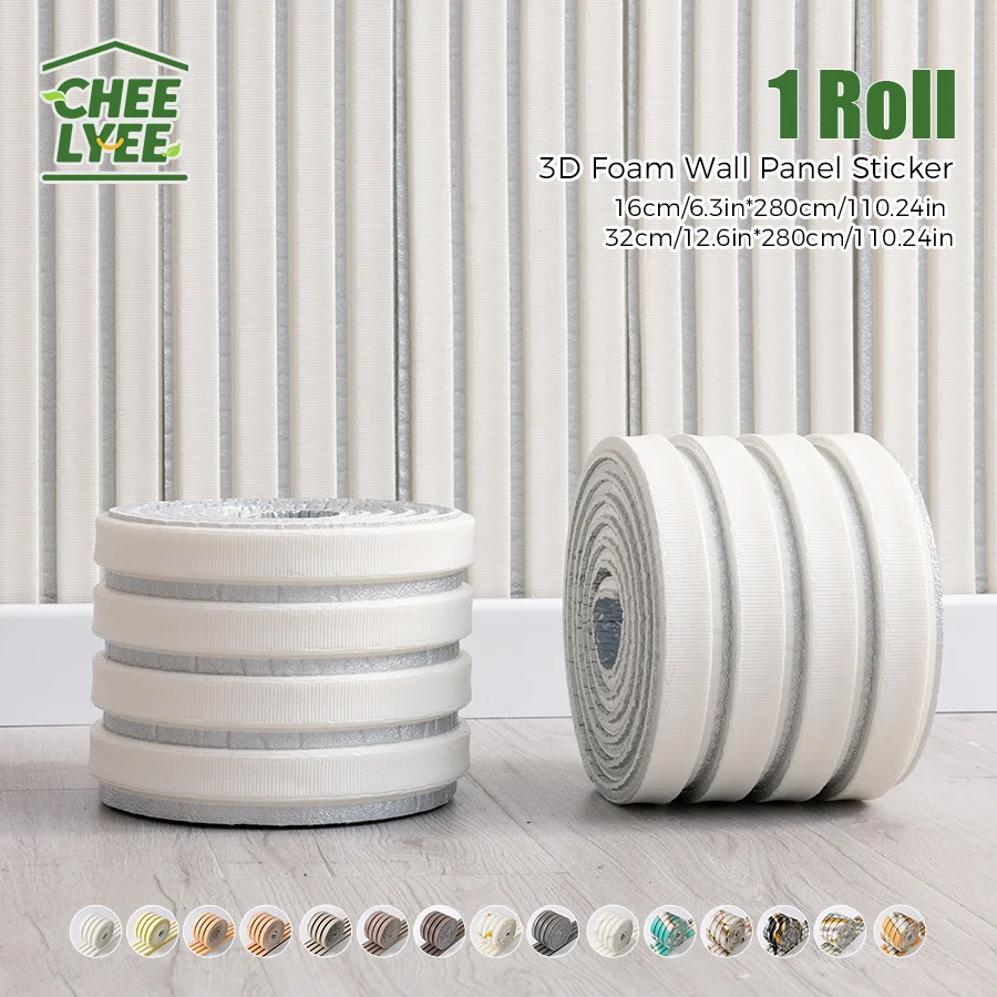 1Roll Sxp Foam Wall Sticker, 3D Wall Panel, 11mm Thick, Self Adhesive Skirting Board, Wainscoting Suitable for All Indoor Spaces