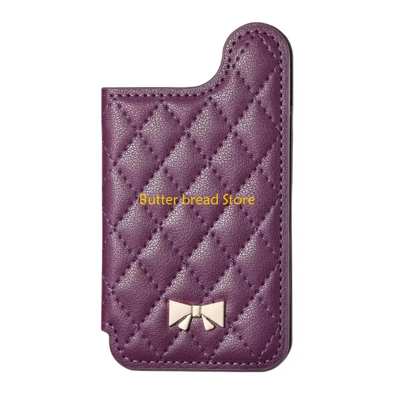 W89C Elegant PU Leather Wallet Phone Case With Build In Mirror And Cover For Cards Cash