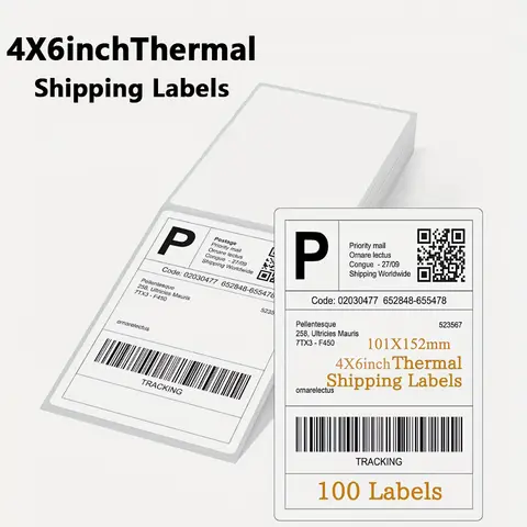 4x6Inch Shipping Labels Paper Fold Sticker Printer 100x150mm 100/500 PCS All-Purpose Sticker Paper For DHL UPS Express Barcode