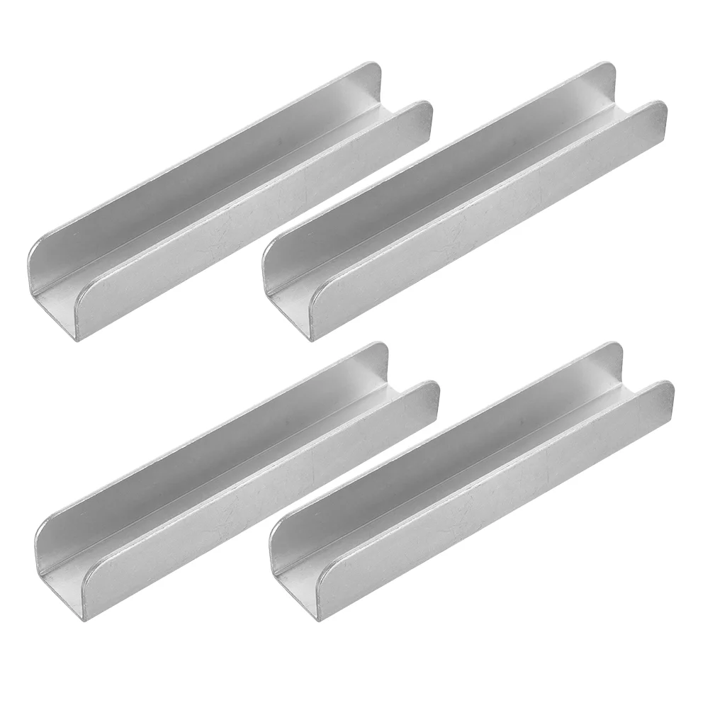 4 Pcs Open Sockets Pet Isolation Fence Stationery Stand Baby Gate Mounting Kit Silver